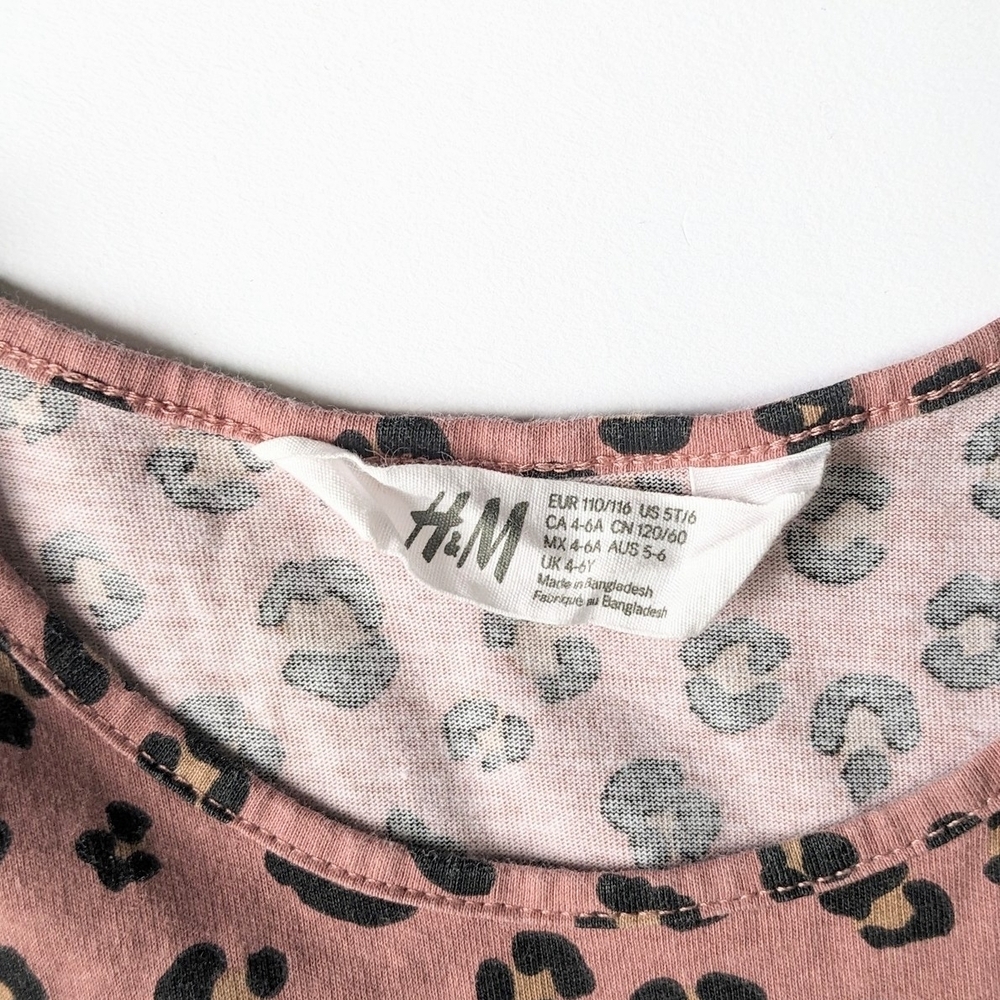 ⚡Girls H&M Rust/Brown Leopard Print Sleeveless Knit Dress - Picture 3 of 4